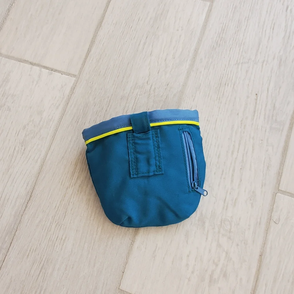 Light blue and turquoise treat pouch with zipper